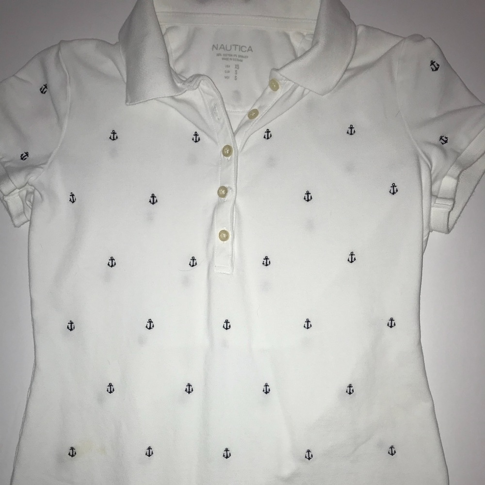 Anchor patterned collared shirt by Nautica.